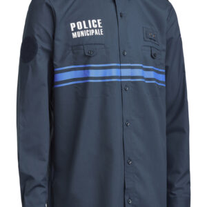 chemise respirante ml bleu marine pm bandes gitanes/velcro/patte micro t.s