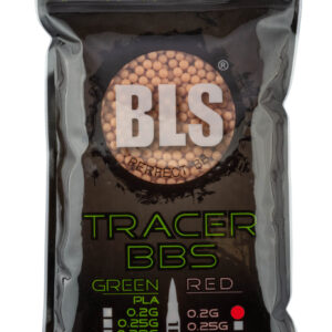 BLS - Cartons 20 sachets BBS 0.20g Bio Tracer Rouge - 1Kg - airsoft - billes, gaz & co2