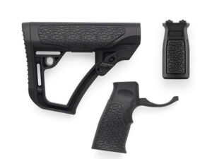kit crosse grip poignée 3 pièces noir buttstock, grip combo mlok blac