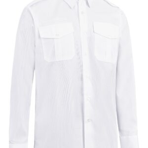 CHEMISE BLANCHE FEMME 145G MANCHES LONGUES -VELCRO - T.40