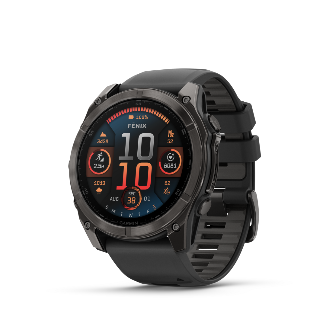 MONTRE GPS GARMIN FENIX 8 AMOLED 51 SAPHIR TITANE DLC B. NOIR
