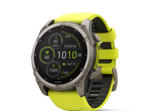 MONTRE GPS GARMIN FENIX 8 SAPHIR SOLAIRE 51 GRAPHITE B. JAUNE