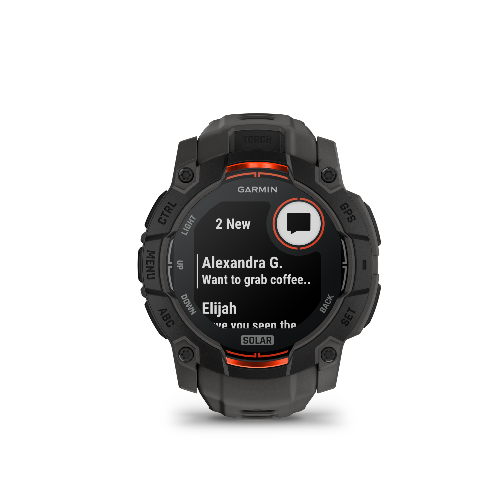 MONTRE GPS MULTI-FONCTIONS  GARMIN INSTINCT 3 SOLAR 50 NOIRE BRACELET GRIS - vue 2