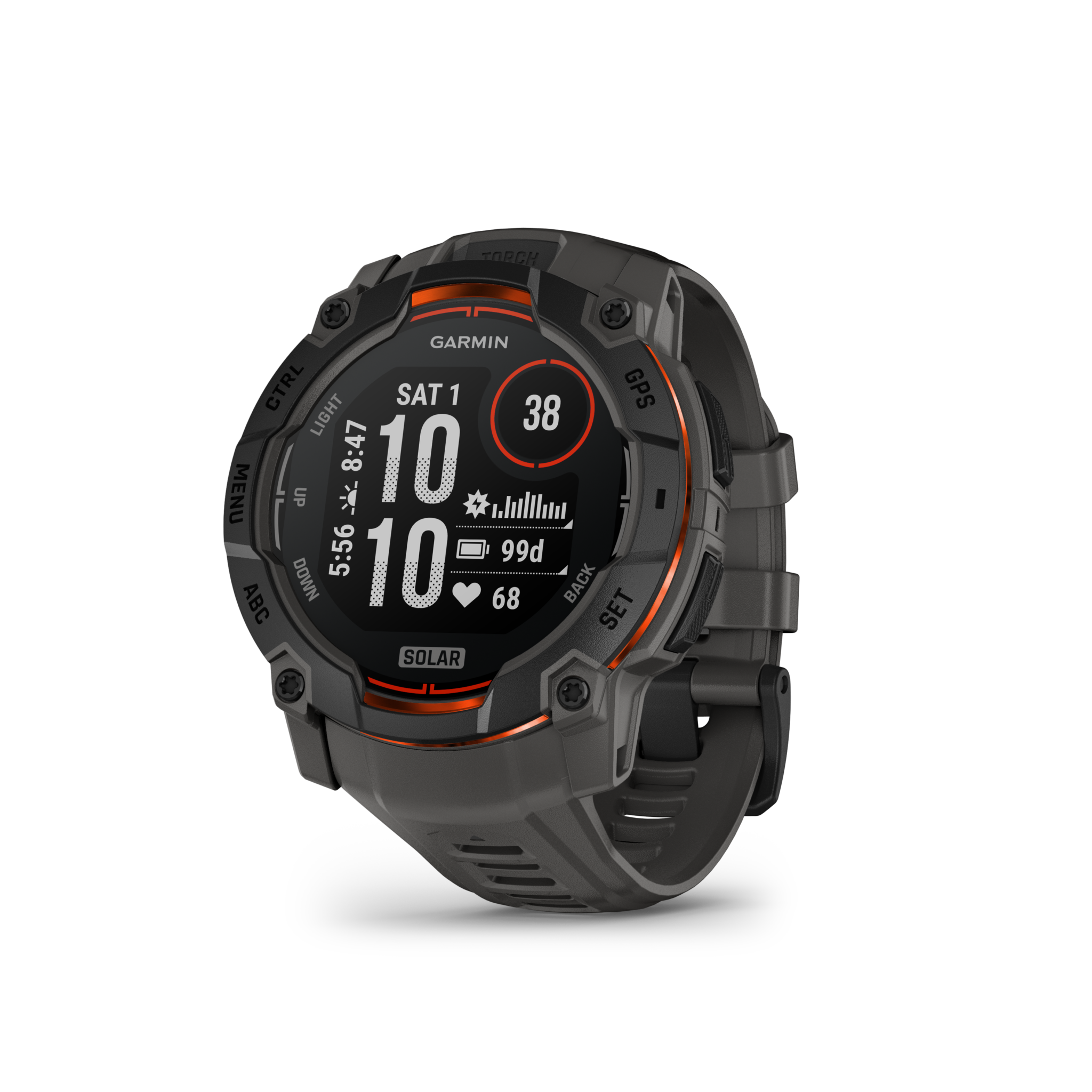 MONTRE GPS MULTI-FONCTIONS  GARMIN INSTINCT 3 SOLAR 50 NOIRE BRACELET GRIS