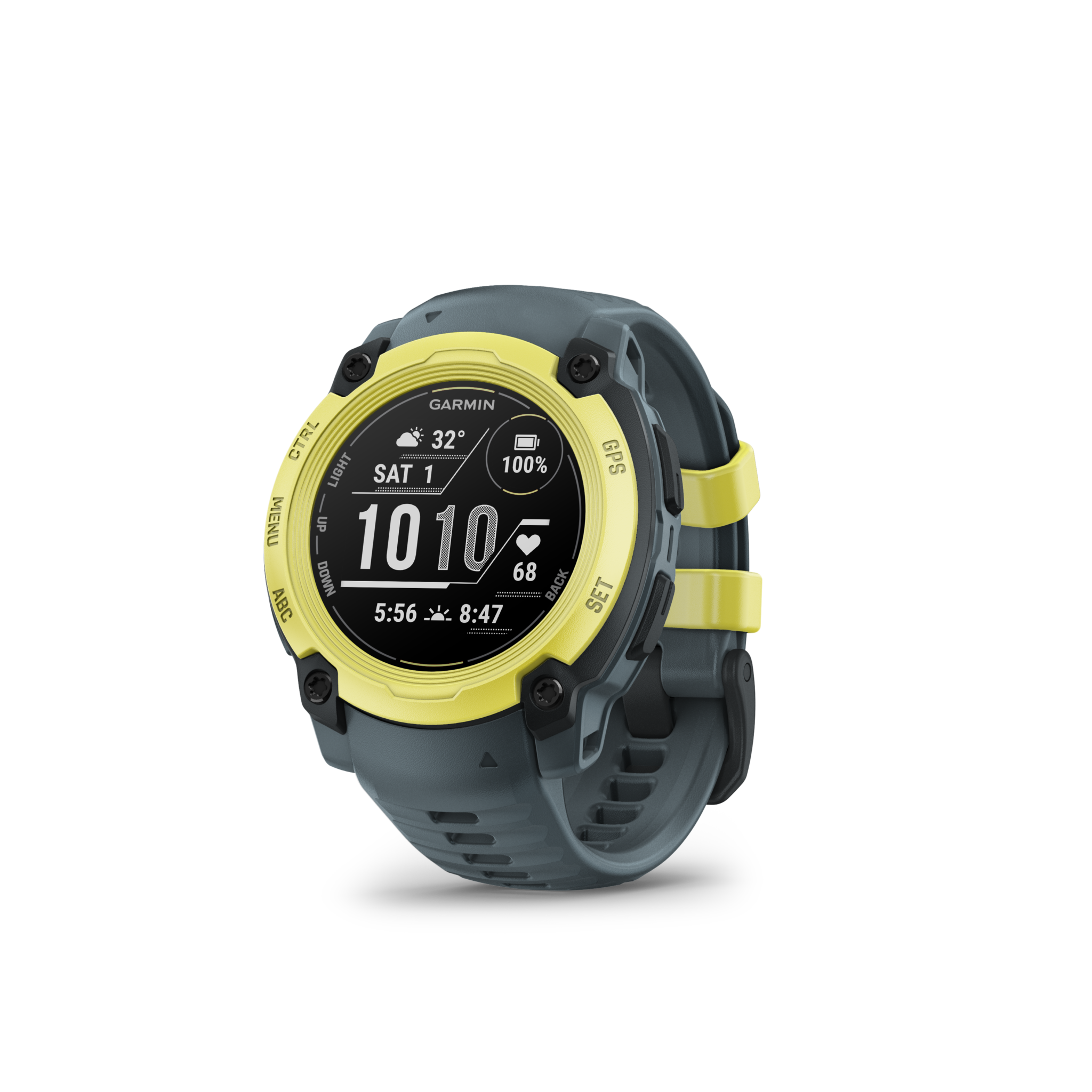MONTRE GPS MULTI-FONCTIONS  GARMIN INSTINCT E 40 VERTE BRACELET BLEU