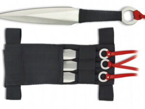 MARTINEZ ALBAINOX - Lot de 3 couteaux de lancer avec ruban - couteaux droits tactiques