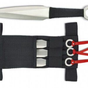 MARTINEZ ALBAINOX - Lot de 3 couteaux de lancer avec ruban - couteaux droits tactiques
