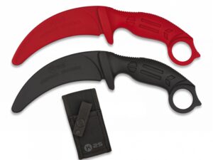 Couteau d'entraînement incurvé caoutchouc K25 - ROUGE - couteaux droits tactiques