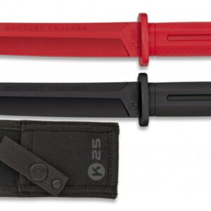 Couteau d'entraînement droit caoutchouc K25 - ROUGE - couteaux droits tactiques