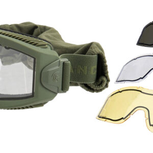 Lancer Tactical - Masque série AERO Thermal OD avec 3 écrans - Vert olive - airsoft - tenues & protections
