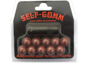 SAPL - Adaptateur pour armes d'alarme + 10 projectiles M9 X 1.0 -Self Gomm - cartouches à blanc, à gaz & caoutchouc