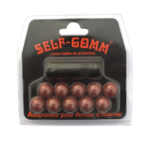 SAPL - Adaptateur pour armes d'alarme + 10 projectiles M9 X 1.0 -Self Gomm - cartouches à blanc, à gaz & caoutchouc