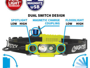 LAMPE FRONTALE ATEX DICATA DUAL LIGHT - JAUNE - RECHARGEABLE