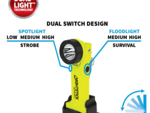 LAMPE COUDEE ATEX DOUBLE FAISCEAU INTRANT- RECHARGEABLE 230 V + 12V - JAUNE