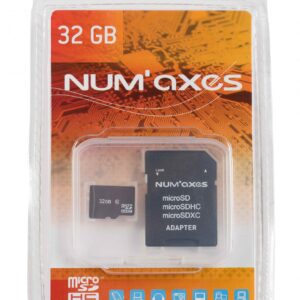 Num'Axes Carte micro SD 8 à 64 Go + adaptateur - MicroSD 32 Go - vision nocturne & photo