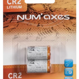 NUM'AXES - Blister 2 piles CR2 lithium 3V (Equival. CR17355-DLCR2) - piles & batteries