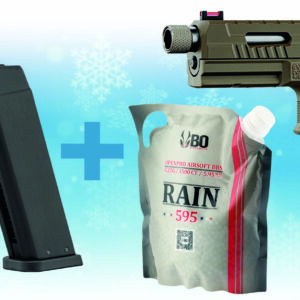 Pack de Noel KP13 GBB KJ Works + Gaz + billes + chargeur - airsoft - répliques de poing