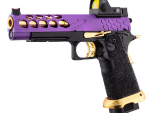 Pistolet Airsoft GBB Stryk Hi-Capa 5.1 Violet et Or Lancer Tactical - airsoft - répliques de poing