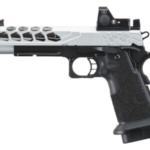 Pistolet Airsoft GBB Stryk Hi-Capa 5.1 Silver Lancer Tactical avec RMR - airsoft - répliques de poing