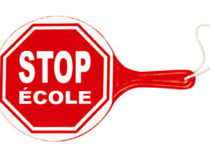 PALETTE STOP ECOLE 2 FACES ROUGE/BLANC AVEC DRAGONNE