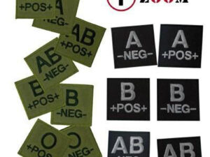 Armsco - Ecusson feutre groupe sanguin dos auto-agrippant - A Moins Vert - médical