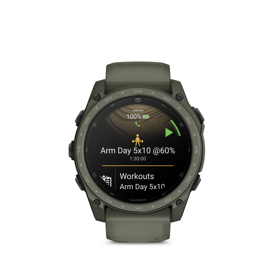 MONTRE GPS GARMIN TACTIX 8 AMOLED CERAKOTE 51 SAPPHIRE BRACELET VERT - vue 9