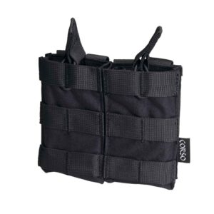 Poche porte-chargeurs double M4 Dagger MOLLE - Corso Tactical - Noir - airsoft - equipement tactiques