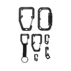 5.11 hardpoint gift set – kit 6 mousquetons acier noir