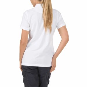 women’s professional short sleeve polo femme coton piqué blanc 010