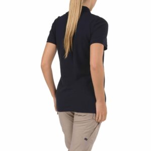 women’s professional short sleeve polo femme coton piqué bleu marine 724