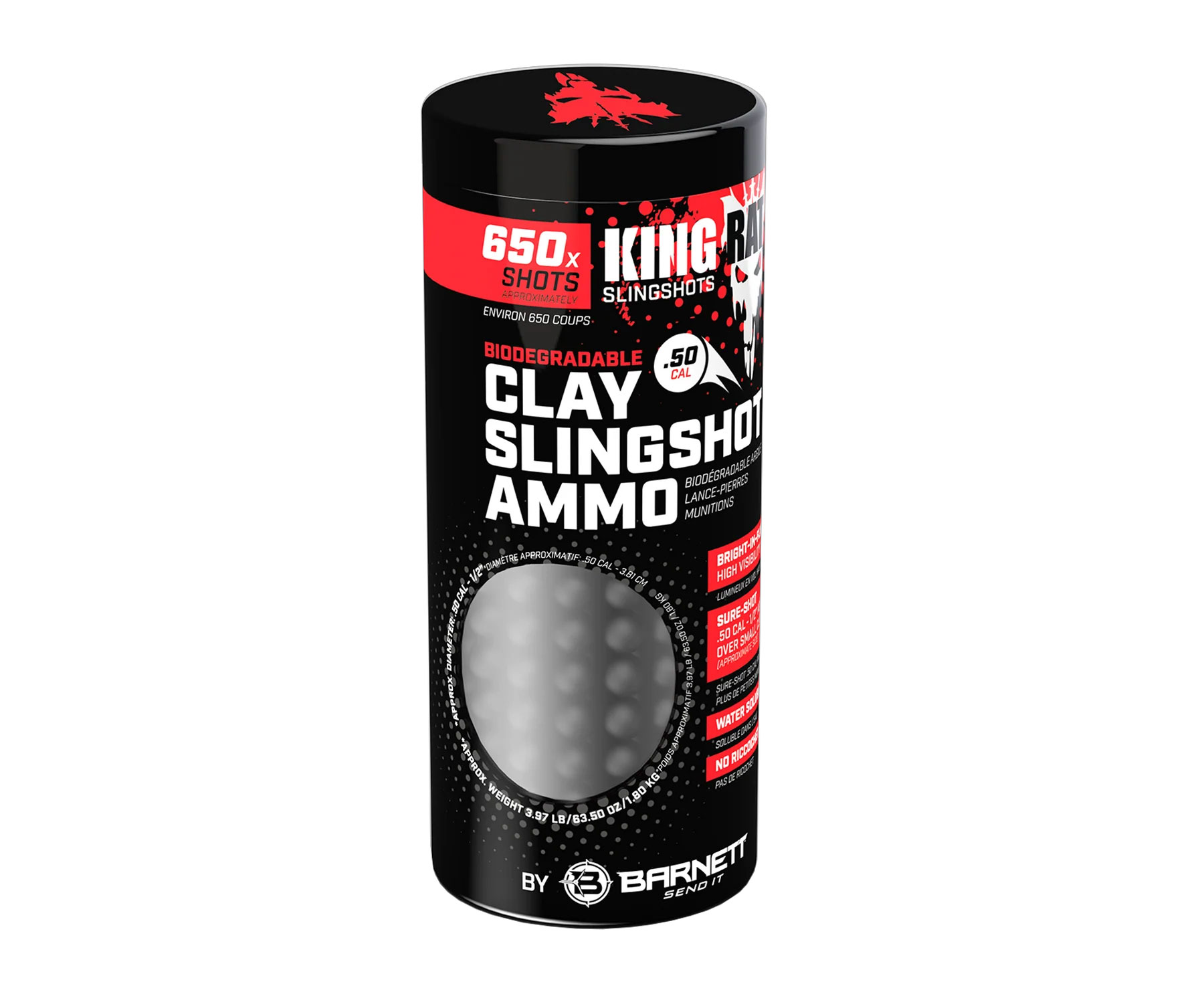 BARNETT Billes lance-pierre cal.50 x650 — vue de face — Le Montagnard Outdoor