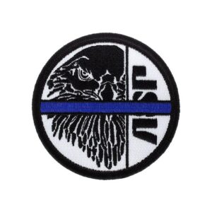 patch asp blue line aigle noir sur fond blanc