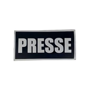 patch auto agrippant journaliste presse fond noir