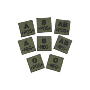 promodis Écusson d'identification groupe sanguin vert olive