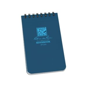 top spiral notebook 3x5 inch bleu rite in the rain