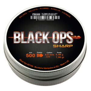 boîte de 500 plombs black ops sharp à tête pointue cal. 4.5 mm plombs black ops