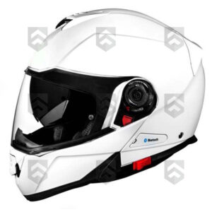 casque modulaire moto blanc luxe double ecran "pinlock ready" taille l