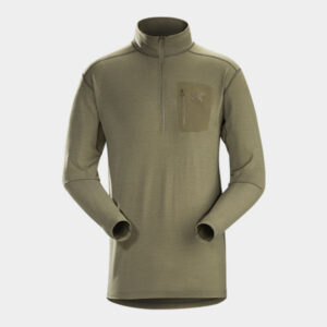 cold wx zip neck ar men's (wool) black l (25792)