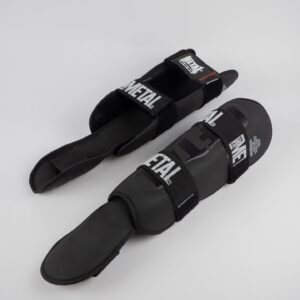 metal boxe protege tibias pieds detachable — noir — taille l
