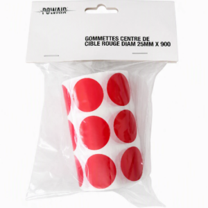Gommettes centre de cible rouge diam. 25 mm x 900